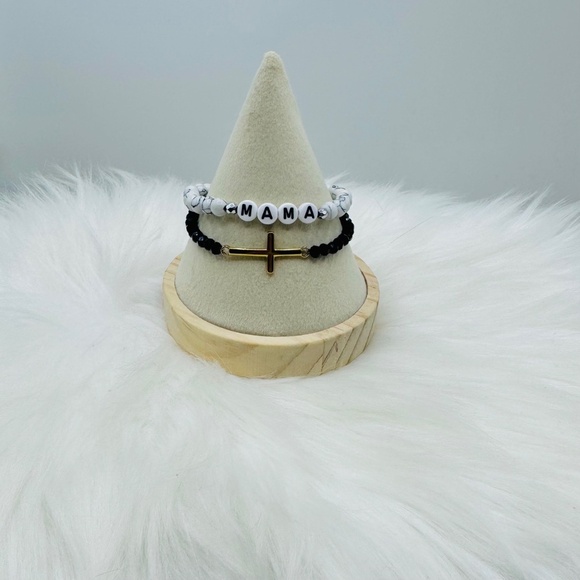 Stainless Steel Cross beaded w/ Mama Bracelet - Picture 4 of 6